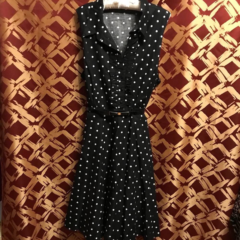Dress, Polka Dot Sleeveless Dress